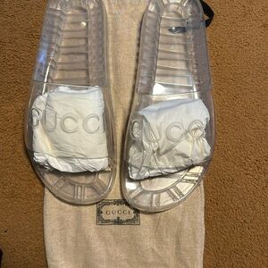 Men’s clear Gucci rubber slide